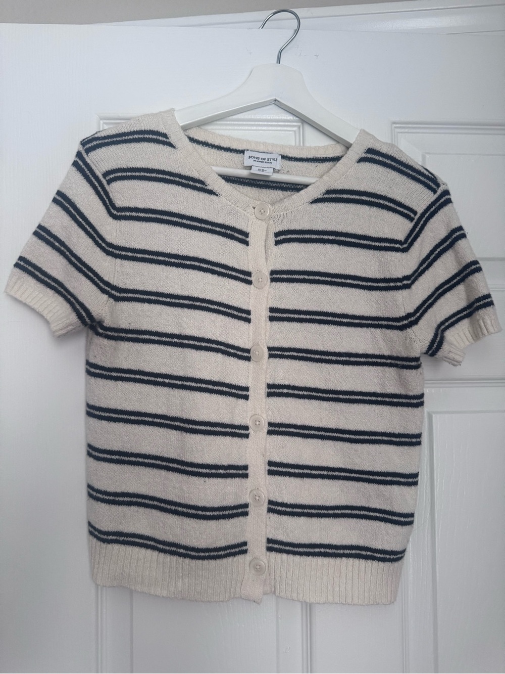 Song of Style Cream Sweater with black Stripes